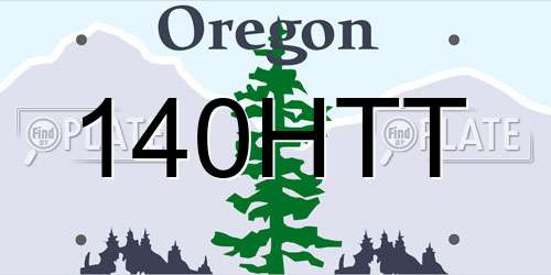 140HTT Oregon License Plate