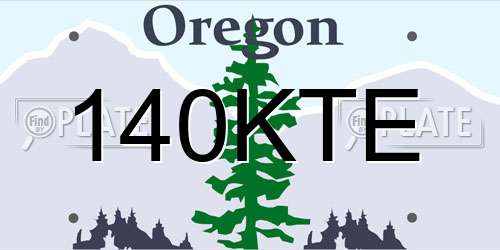 140KTE Oregon License Plate