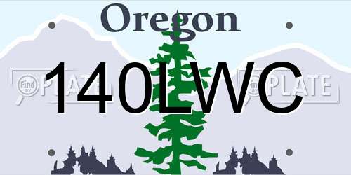 140LWC Oregon License Plate