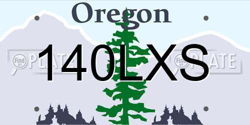 140LXS Oregon License Plate