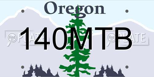 140MTB Oregon License Plate