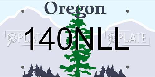 140NLL Oregon License Plate