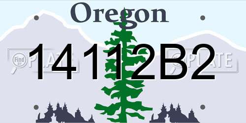 14112B2 Oregon License Plate