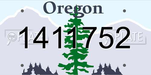 1411752 Oregon License Plate