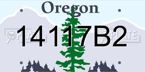 14117B2 Oregon License Plate