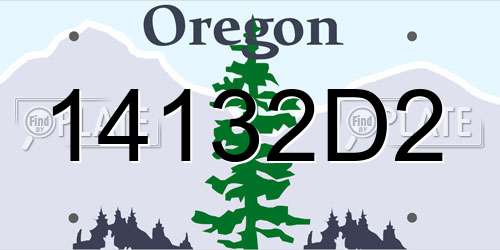 14132D2 Oregon License Plate