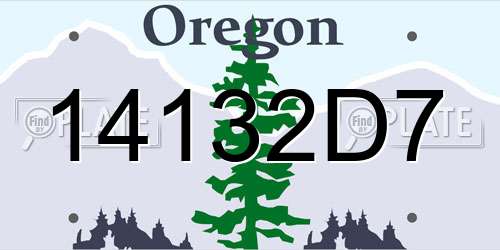 14132D7 Oregon License Plate