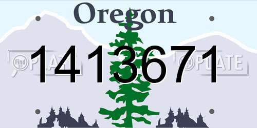 1413671 Oregon License Plate