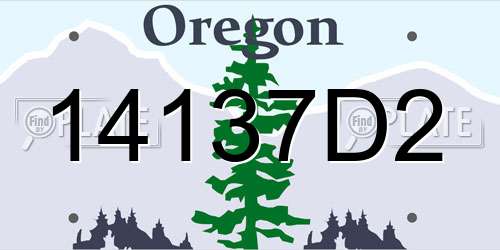 14137D2 Oregon License Plate