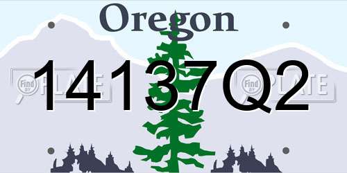 14137Q2 Oregon License Plate