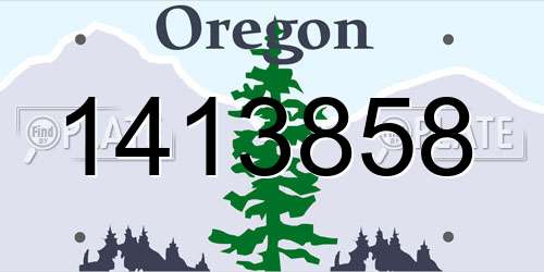 1413858 Oregon License Plate