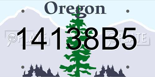 14138B5 Oregon License Plate