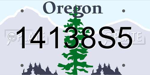 14138S5 Oregon License Plate