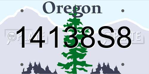 14138S8 Oregon License Plate