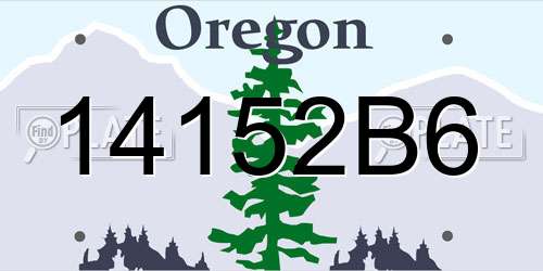 14152B6 Oregon License Plate