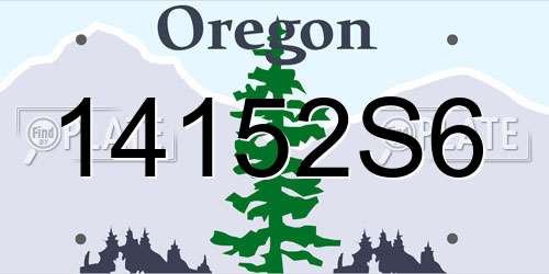 14152S6 Oregon License Plate