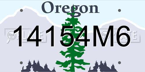 14154M6 Oregon License Plate