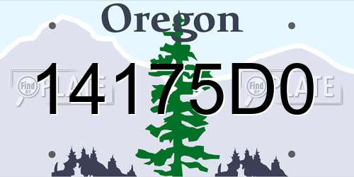 14175D0 Oregon License Plate