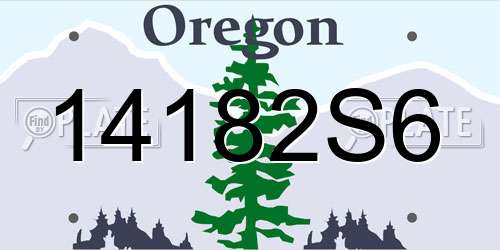 14182S6 Oregon License Plate