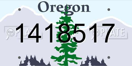 1418517 Oregon License Plate