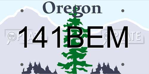 141BEM Oregon License Plate