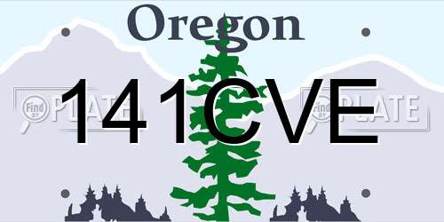 141CVE Oregon License Plate