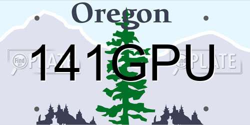141GPU Oregon License Plate