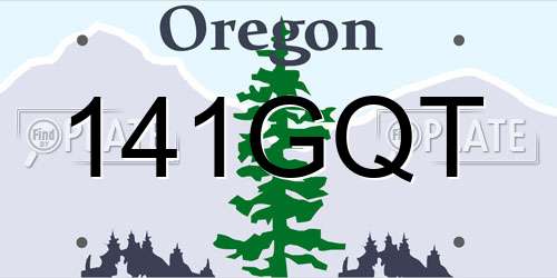 141GQT Oregon License Plate