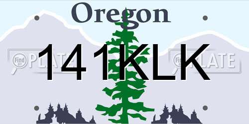 141KLK Oregon License Plate