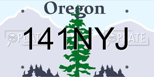 141NYJ Oregon License Plate