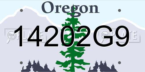 14202G9 Oregon License Plate