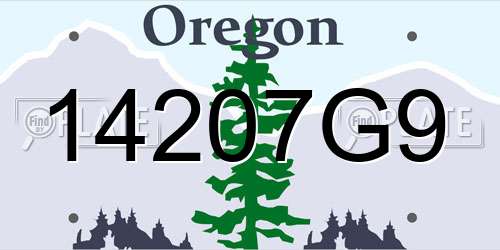 14207G9 Oregon License Plate