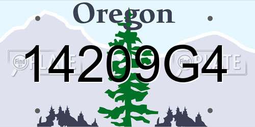 14209G4 Oregon License Plate
