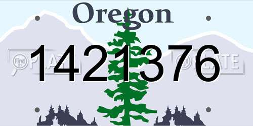 1421376 Oregon License Plate
