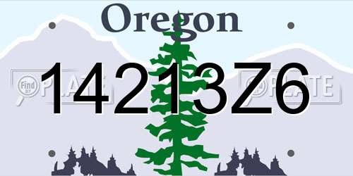 14213Z6 Oregon License Plate