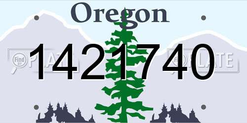 1421740 Oregon License Plate