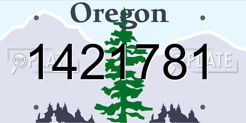 1421781 Oregon License Plate