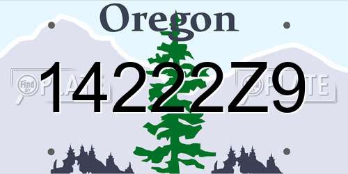 14222Z9 Oregon License Plate
