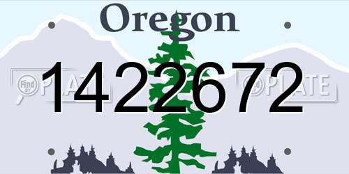 1422672 Oregon License Plate