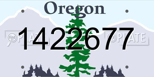1422677 Oregon License Plate