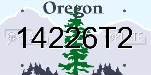 14226T2 Oregon License Plate