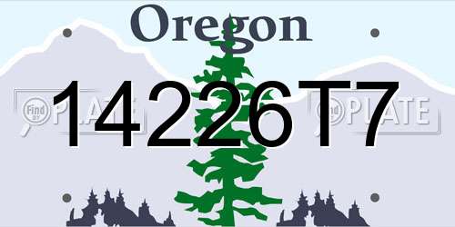 14226T7 Oregon License Plate