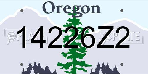 14226Z2 Oregon License Plate