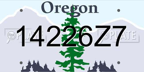 14226Z7 Oregon License Plate