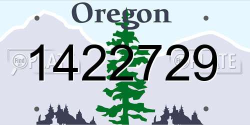 1422729 Oregon License Plate