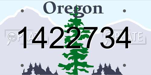 1422734 Oregon License Plate