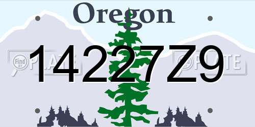 14227Z9 Oregon License Plate