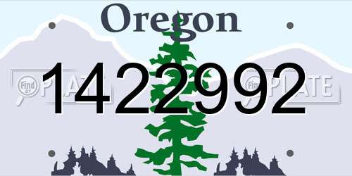 1422992 Oregon License Plate