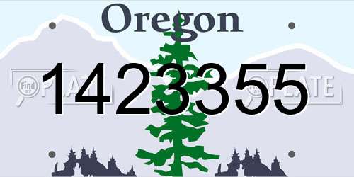 1423355 Oregon License Plate