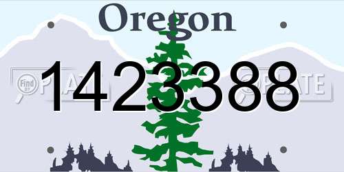 1423388 Oregon License Plate